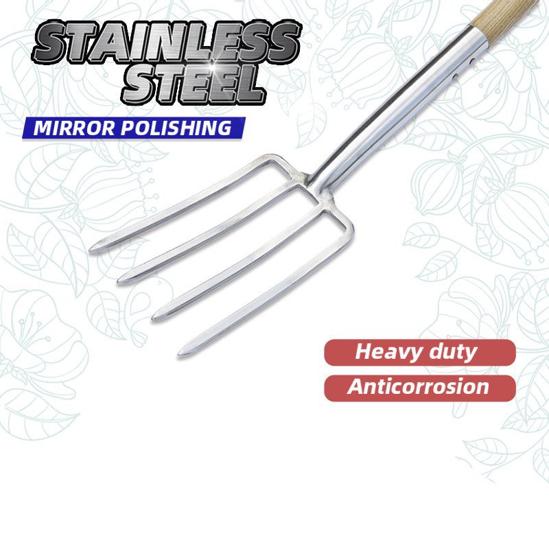 long handle gardening digging fork